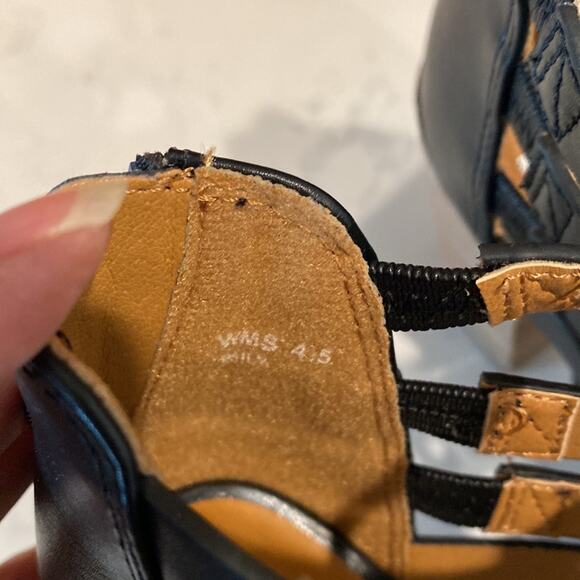 DV by Dolce Vita black Bailey caged stacked heel sandal rocker date size 4.5 - Picture 8 of 9